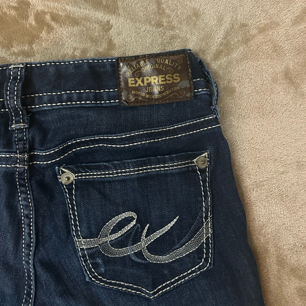 Express Stella Low rise Legging Jeans 0R Dark Wash Stretch - Picture 11 of 11